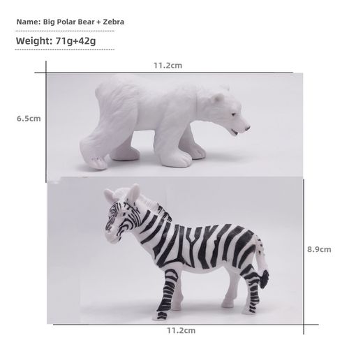 Jouet D'animaux De Dessin Animé De Grande Taille Ensemble De Modèles D'animaux Sauvages Lion Éléphant Tigre Zèbre À Tachettes Chevreuil Avec Grand Nordique 113g