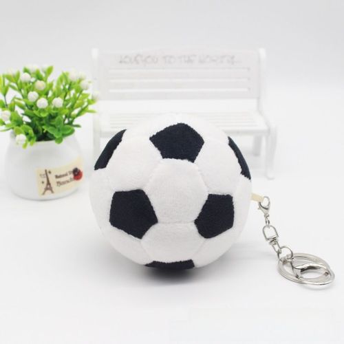 Jouet En Peluche De Football Réaliste Pendentif De Porte-Clés En Forme De Ballon Pour Homme Accessoire De Bagage Sportif Cadeau De Petit Ami Noir Et Blanc Diamètre 9cm