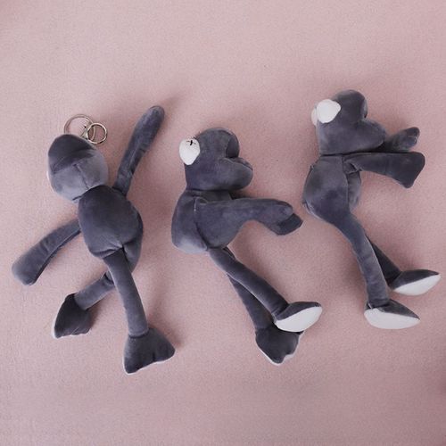 Jouet En Peluche De Grenouille Longue Jambe De Sésame Pour Vente En Gros Et Détail Couleur Gris Bouton Porte-Clés Environ 21cm