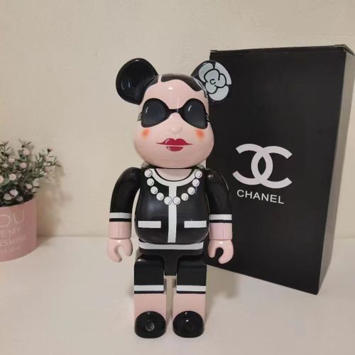 Jouet En Plastique Bearbrick400% Pour Salon Décoration Avec Ours Polaroid Jouet De Poupée Tendance Couleur Creme
