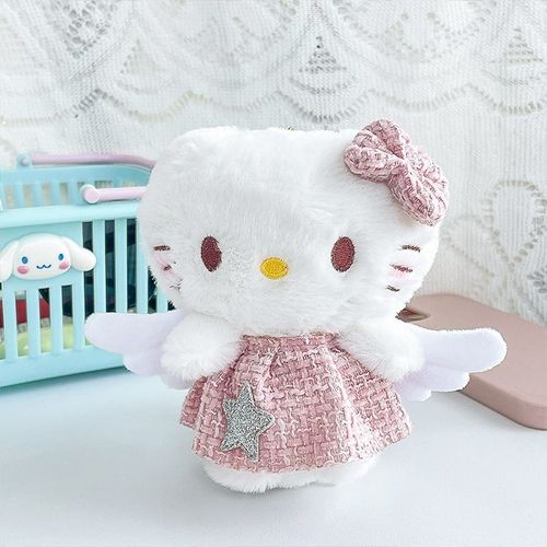 Pendentif Mignon De Chat D'anime Japonais En Peluche Doux Et Moelleux De 11 Cm Couleur Angel Cat Pour Sac À Main Et Décoration De Maison