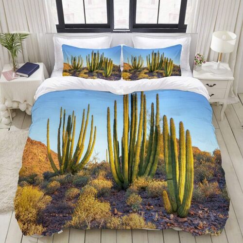 Parure De Lit Avec Housse De Couette En Microfibre,Tuyau D'orgue Cactus Au Lever Du Soleil,Sets De Housse De Couette Xcm+ Taie D'oreiller Xcm