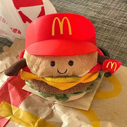 Poupée En Peluche Mignonne Jellycat Style Hamburguer Pour Cadeaux De Fêtes Populaires Taille 15*15cm Couleur Hamburguer Avec Sac De Poussière