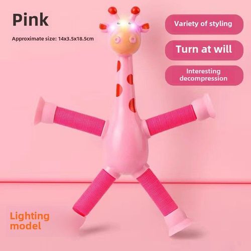 Jouet D'interaction Parent-Enfant En Forme De Cerf Avec Touche Suceur Et Lampe Lumineuse Pour Soulager Le Stress Et Améliorer La Coordination Motrice En Couleur Rose