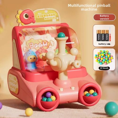 Machine À Rebondisseur De Dinosaure Pour Enfants Jouet De Jeu De Table Musique Lumineuse Entraînement De Concentration Fonctionnement À Rebondisseur De Perles De Dinosaure En Couleur Rose
