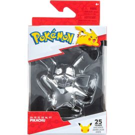 25th Celebration 3-Inch Silver Pikachu #2 - Pokémon Figure - Pokémon Fan Must Have Toy - Officially Licensed 25th Anniversary Pokémon Product From Jazwares