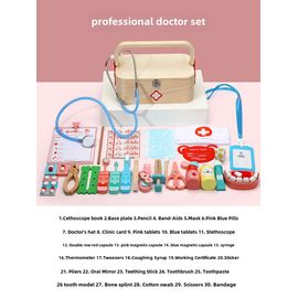 Jouet De Docteur Pour Enfants En Bois Jouet De Infirmière De Performance Sur Scène Pour Filles 3-6 Ans Ensemble De Luxe De Docteur Jouet De Médecine