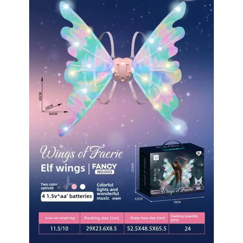 Ailes De Papillon Lumineuses Pour Enfants En Électricité Avec Plumeaux De Fées Et De Dinosaures Pour Fêtes Et Cérémonies Festival De Lumière Et Musique Couleur Rose