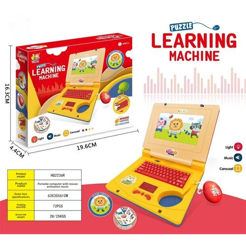 Jouet D'éveil Pour Enfants En Anglais Avec Lumières Et Musique En Forme De Carte Dessinée Pour Ordinateur Portable Version Multilingue En Anglais Et En Chinois
