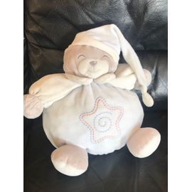Doudou Peluche Ours Chat Bleu Étoile Boule Gifi 23cm