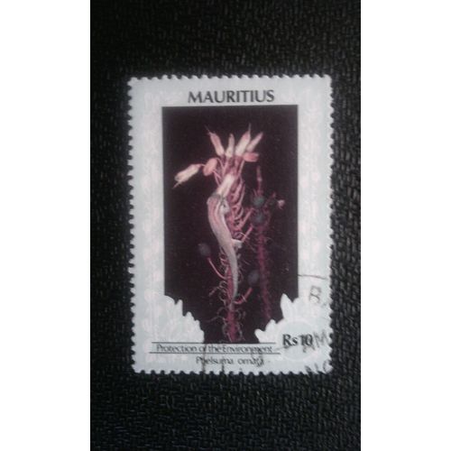 Timbre Mauritius ( Yt 711 ) 1989 Gecko Du Jour Orné De L'île Maurice (Phelsuma Ornata)