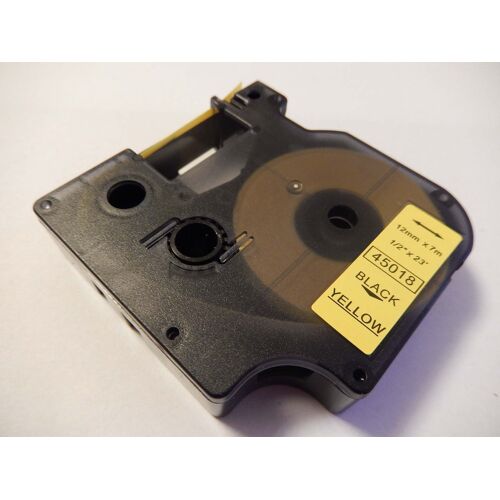 vhbw Ruban compatible avec Dymo 1000, 1000+, 2000, 3500, 4500, 5000, 5500 imprimante d'étiquettes 12mm Noir sur Jaune