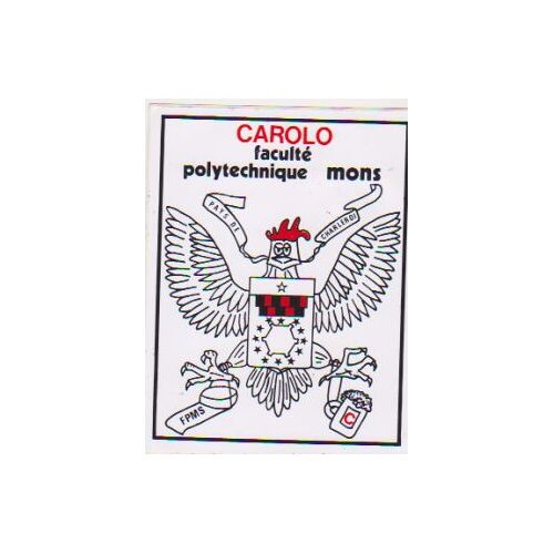 Autocollant Carolo Faculté Polytechnique Mons ( 12 X 10 Cm )