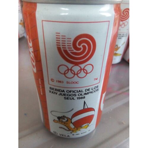 Canette Vide Métal Coca Cola Espagnole N°6 Velo Jeux Olympiques Seoul 1988 - 33cl
