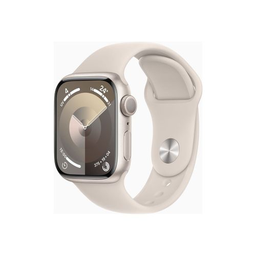 Apple Watch Series 9 GPS - Boîtier Aluminium 41 mm Lumière stellaire - Bracelet M/L