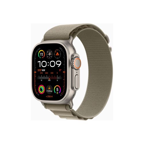 Apple Watch Ultra 2 GPS + Cellular - Boîtier Titane 49 mm - Boucle Alpine Olive - Bracelet M