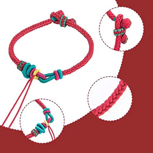 Rose Red String Bracelet Corde Tressée Bracelet Pour Bonne Chance Et Amitiésupport Diy