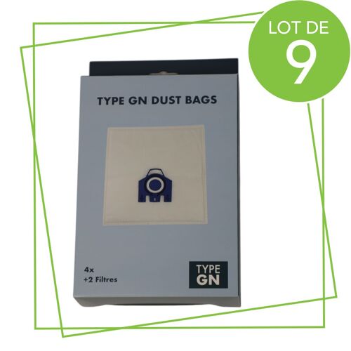 SOS Accessoire Lot de 9 sacs à poussière GN compatibles pour Aspirateur SOS Accessoire 12281680 Aspirateur (12281680 KOMPATIBEL)