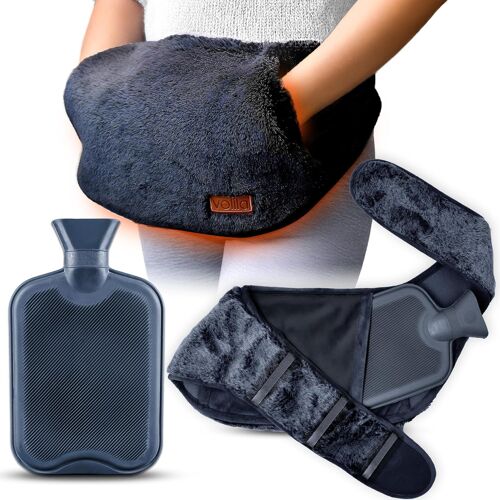 Bouillotte Ceinture D'eau Chaude - 1,5l Ceinture Bouillotte De Luxe, Douce Et Portable Pour Soulager Les Douleurs Menstruelles (Noir)