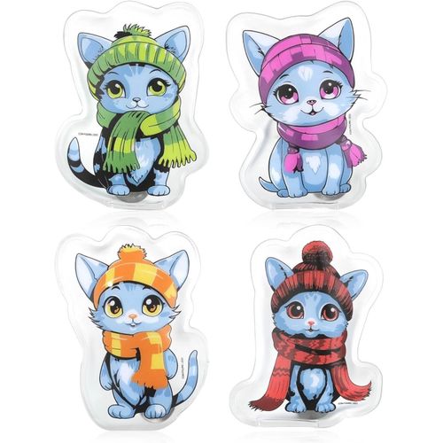 KALANKA-COM-FOUR? 4X Chauffe-Poches r¿¿utilisables - Chauffe-Mains avec Motif Chat - Coussin Chauffant pour Les journ¿¿es Froides et pour Les d¿¿placements - Coussin Chauffant (04 pi¿¿ces - Chat Blanc)