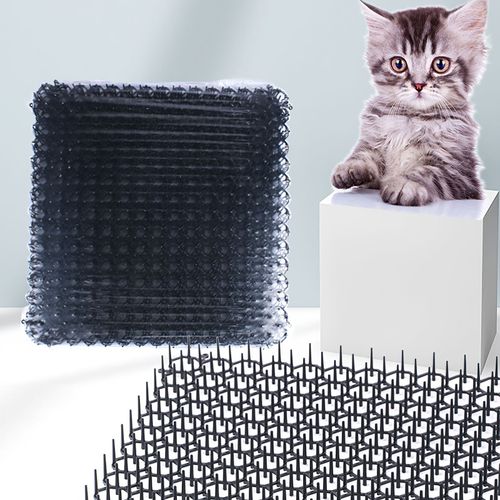 Tapis De Jardin Noir Anti-Chats Et Chiens, 5 Pièces, Répulsif, Avec Pointes, Bande De Picots, Fournitures D'extérieur