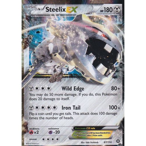 Carte Pokemon - Steelix Ex - 67/114 - Ultra Rare - Xy11 Offensive Vapeur - Version Anglaise -