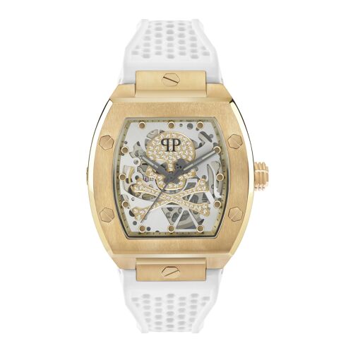 Philipp Plein Montre Blanc Analogique Hommes The $Keleton Pwbaa0421