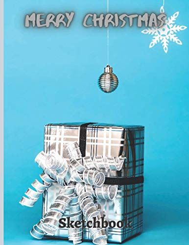 Sketchbook: Merry Christmas, Blank Drawing Book, Silver Christmas Gift Theme (Colorful Soft Cover, White Paper, 100 Pages, Size 8.5" X 11") (Christmas & New Year)