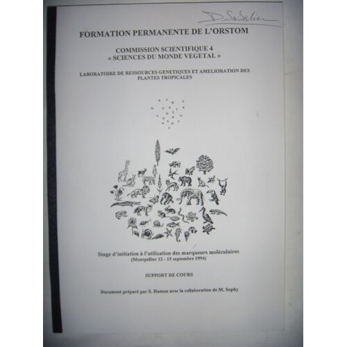 Orstom: Stage D'Initiation À L'Utilisation Des Marqueurs Moléculaires, 1994, Be