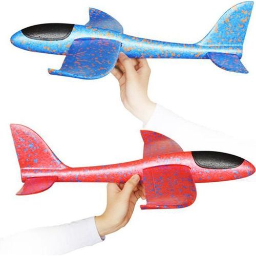 48 Cm Grande Taille Lancement À La Main Jet Avion Avion Planeur Bricolage Mousse Inertielle Epp Enfants Avion Jouet - Bleu Ou Rouge