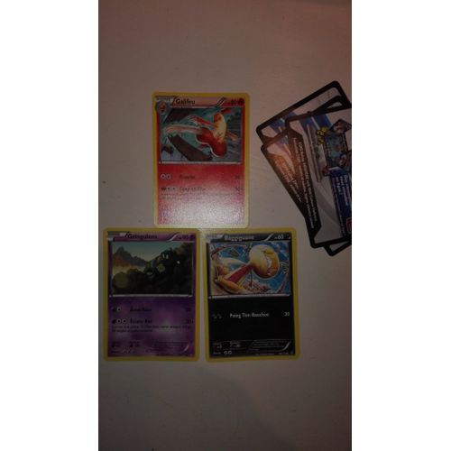 Lot De 3 Cartes Pokemon Xy, Galifeu, Gringolem Et Baggiguane