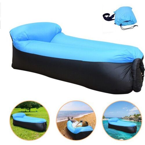 Hamac Gonflable Portatif Pliable,Sac Air Sofa Imperméable,Pour Camping,Jardin,Parties De Piscine(Bleu)
