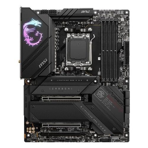 MSI MPG X670E CARBON WIFI - Carte-mère - ATX - Socket AM5 - AMD X670 Chipset - USB-C Gen 2x2, USB-C 3.2 Gen2, USB 3.2 Gen 1, USB 3.2 Gen 2 - 2.5 Gigabit LAN, Wi-Fi 6, Bluetooth - carte graphique...