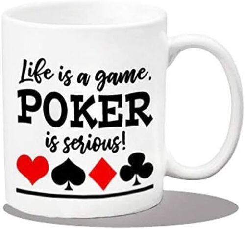Ceramic Card Player Mug Ceramic Coffee Mug Poker Gift Items Printed Coffee Mugs Poker Player Gifts Card Player Mug Poker Coffee Mugs
