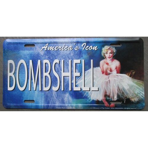 Plaque D Immatriculation Marilyn Monroe Bombshell Pin Up Tole Deco Maison Fan