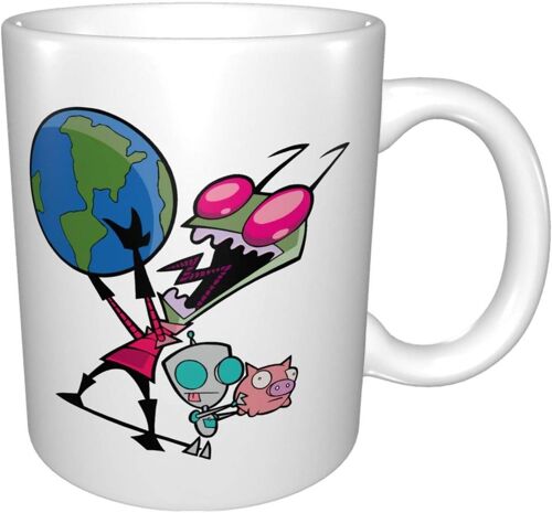 Invader Zim Funny Cup Pattern Coffee Cup Reusable Ceramic Tea Cup Mug