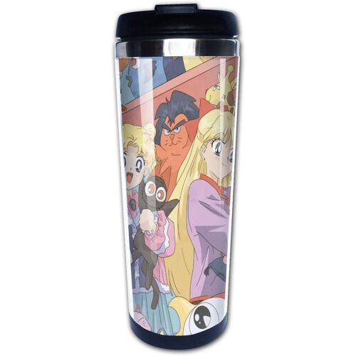 Sailor Moon Mug & Cup Bottle- Double Walled Flask Vacuum Stainless Steel Thermal Cup With Splash Proof Sliding Lid-13.5oz