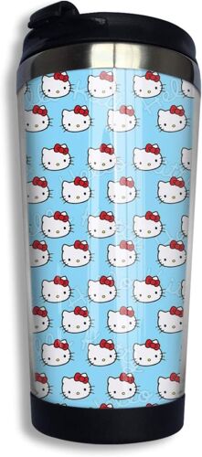 Hello Kitty Animation Coffee Cups Tumblers Vacuum Travel Mug Customize Art Coffee Cup With Lids 13.5 Oz Fit Ice Drinks And Hot Beverage