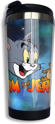 Tom & Jerry Coffee Cup Stainless Steel Water Bottle Mug Coffee Tumbler With Spill Proof Lid