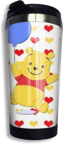 Winnie The Pooh Cartoon Coffee Cups Tumblers Vacuum Travel Mug Customize Art Coffee Cup With Lids 13.5 Oz Fit Ice Drinks And Hot Outdoor Work