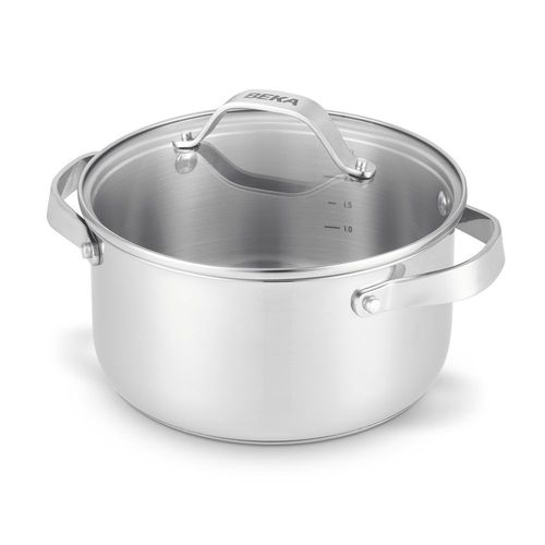 Faitout Cicla Avec Couvercle En Verre 20 Cm En Acier Inoxydable Recyclé