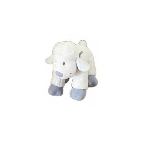 Doudou Mouton Nicotoy Blanc Bleu Assis 21 Cm