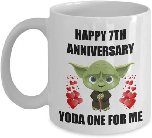 7e 7e Anniversaire De Mariage Cadeaux De La Saint-Valentin Pour Mari Femme Lui Ses Hommes Femmes Partenaire Amant Yoda One Pour Moi Tasse À Café Tasse