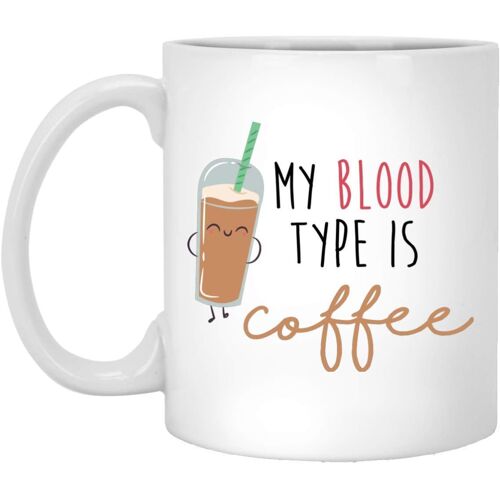 Type De Sang Tasse Blanche Tasse Tasse À Café Tasse Alphabet Anglais Mère Tasse Tasse À Café Mignon En Céramique Tasse Résistante À La Chaleur Tasse À Thé En Céramique