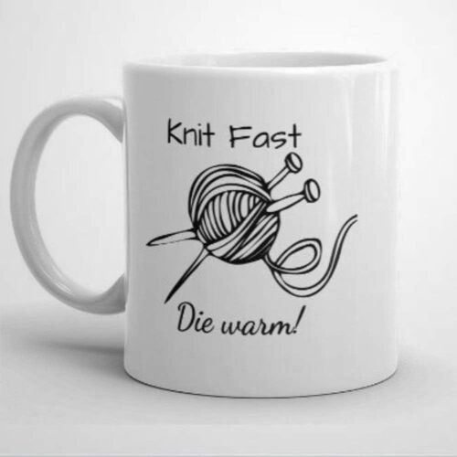 Tricoter Rapidement Et Au Chaud ! Tasse À Café, Tasse En Céramique Pour Le Bureau Et La Maison, Thé Au Lait, Anniversaire Pour Elle/Lui, 11 Oz