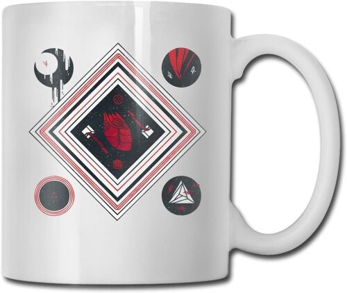 Tasse À Café Beat, Tasse À Thé En Céramique, Tasse Unique Adaptée Aux Femmes, Hommes, Bureau, Maison, Tasses À Grande Poignée, 11 Oz, Blanc