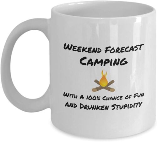 Prévisions Du Week-End Camping Avec 100 % De Chances De S'amuser Et De Stupidité Ivre Tasses À Café Et Mugs Drôles