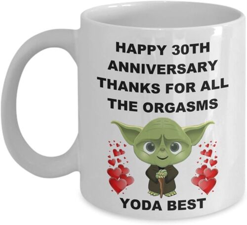 30e 30e Anniversaire De Mariage Cadeaux Pour Lui Hommes Mari Ses Femmes Femme Couples Partenaire Amant Star Wars Jedi Yoda Meilleur Drôle Sexy Gag Tasse À Café