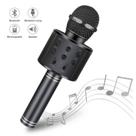 Microphone de karaoké sans fil bluetooth pour enfant, jouet de musique pour avec haut-parleur pour chanter sur scène, idéal comme cadeau