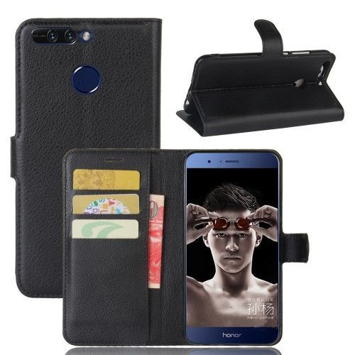 Huawei Honor 8 Pro / Honor V9 Housse Etui Cuir Pu Noir Texture Litchi Tl96398